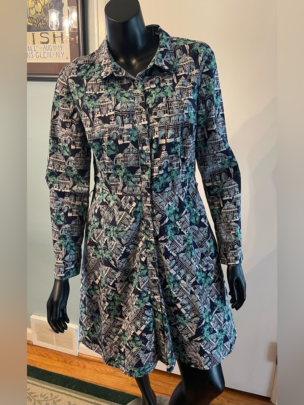Women’s Shirt Dress Botanical Greenhouse Boden 6 Petites